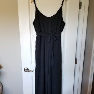 Lily Rose Black Crepe Sleeveless Jumpsuit w/ Tie Women's Size 2XL